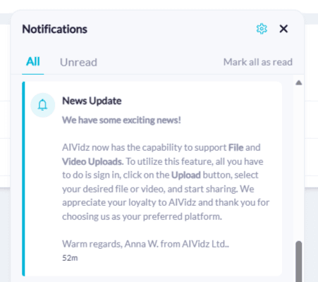 notification popup